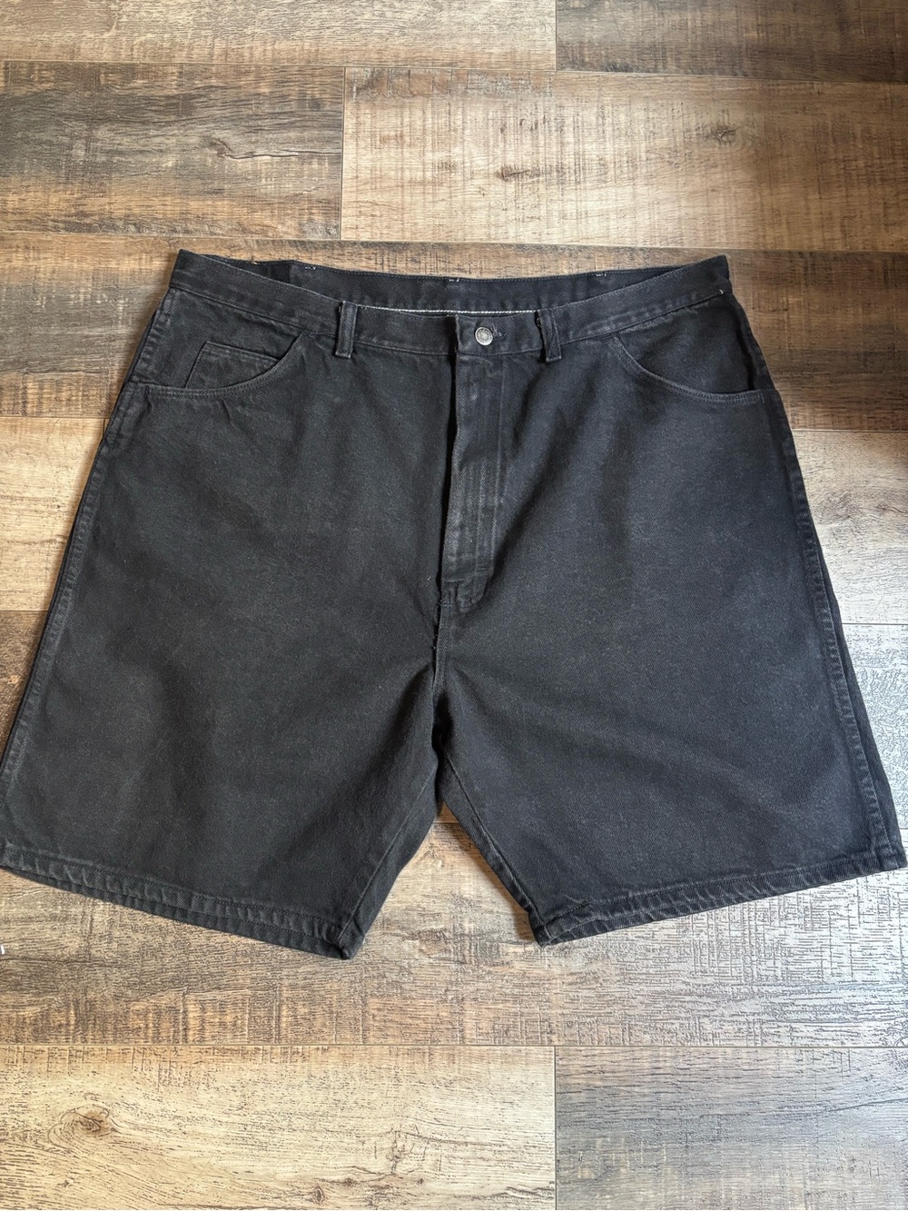 Wrangler Black Men's Flat Front Cotton Shorts